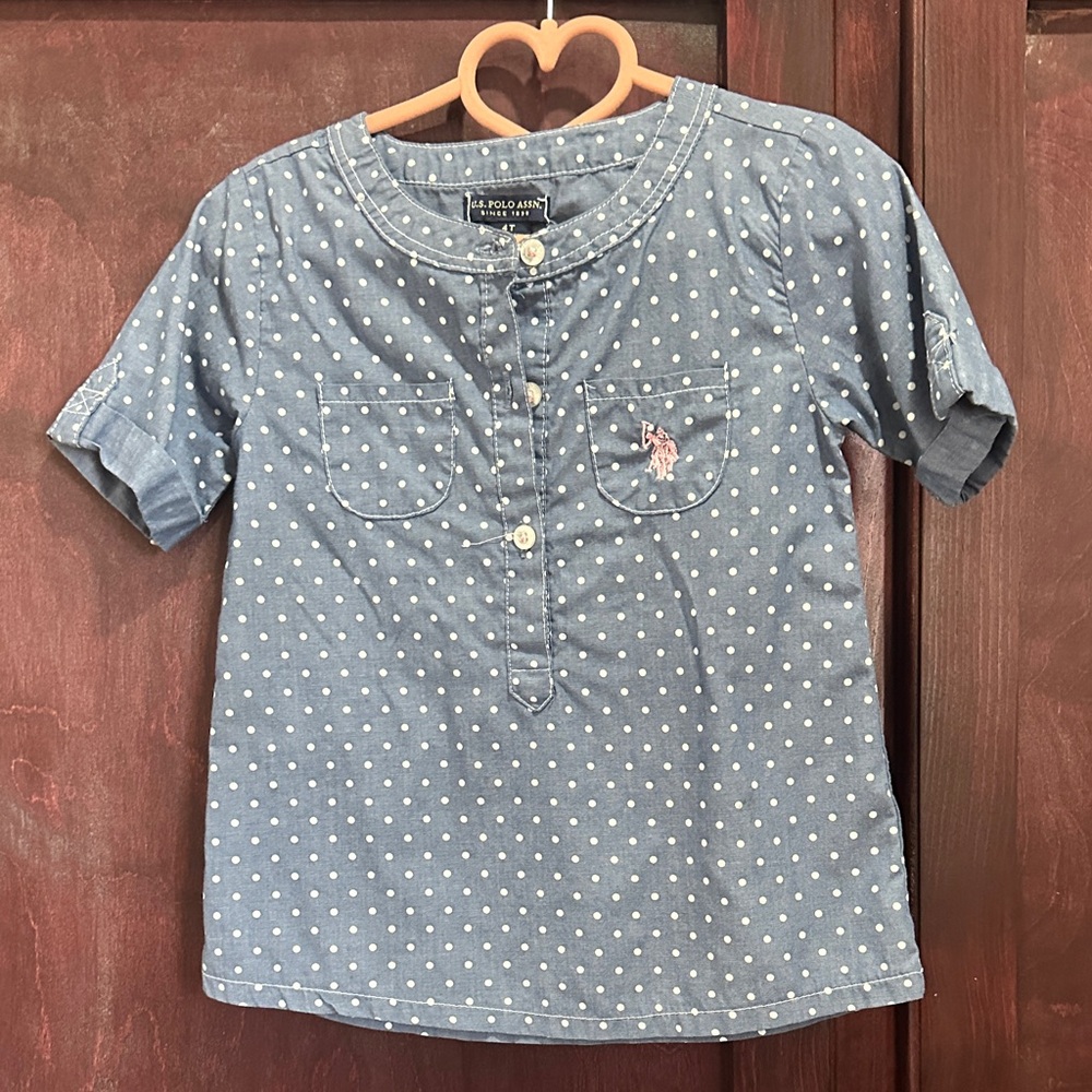 U.S. Polo Assn. Blue Polka Dot Button Down Shirt